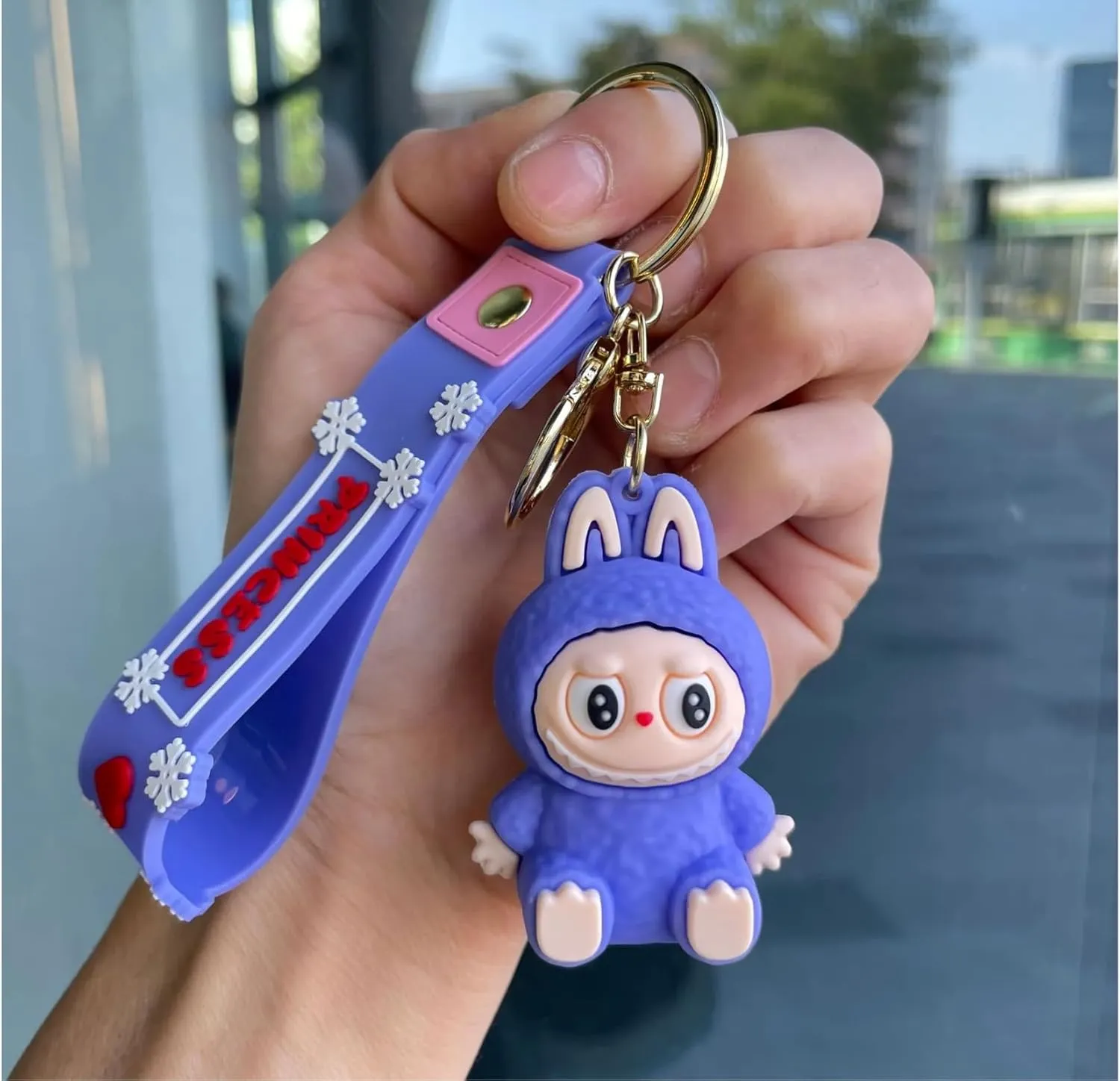 2Pcs Cute La bubu Keychains  Cool Pendant Accessories, Kawaii Key Ring for Purse, Backpack, Car Charms for Women & Kids