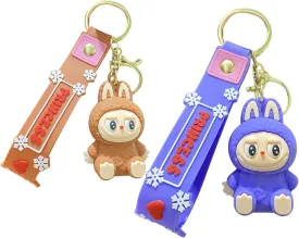 2Pcs Cute La bubu Keychains  Cool Pendant Accessories, Kawaii Key Ring for Purse, Backpack, Car Charms for Women & Kids