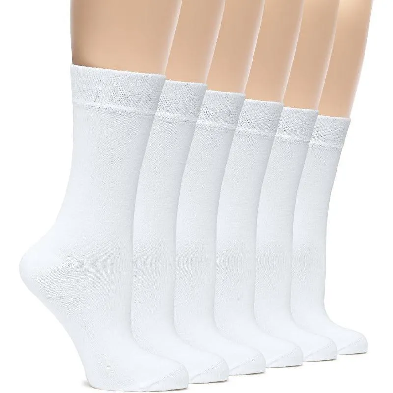 6 Pairs Bamboo Crew Soft Socks – Year Round Comfort