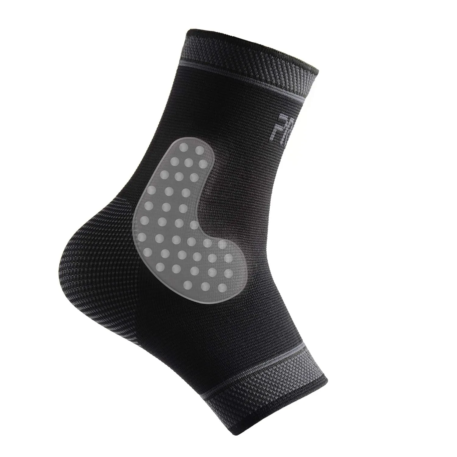 Adjustable Foot Socks, Ankle Brace Compression Support Sleeve with Silicone Gel, Arch Support - Boosts Recovery from Joint Pain, Sprain, Plantar Fasciitis (Black-Large)