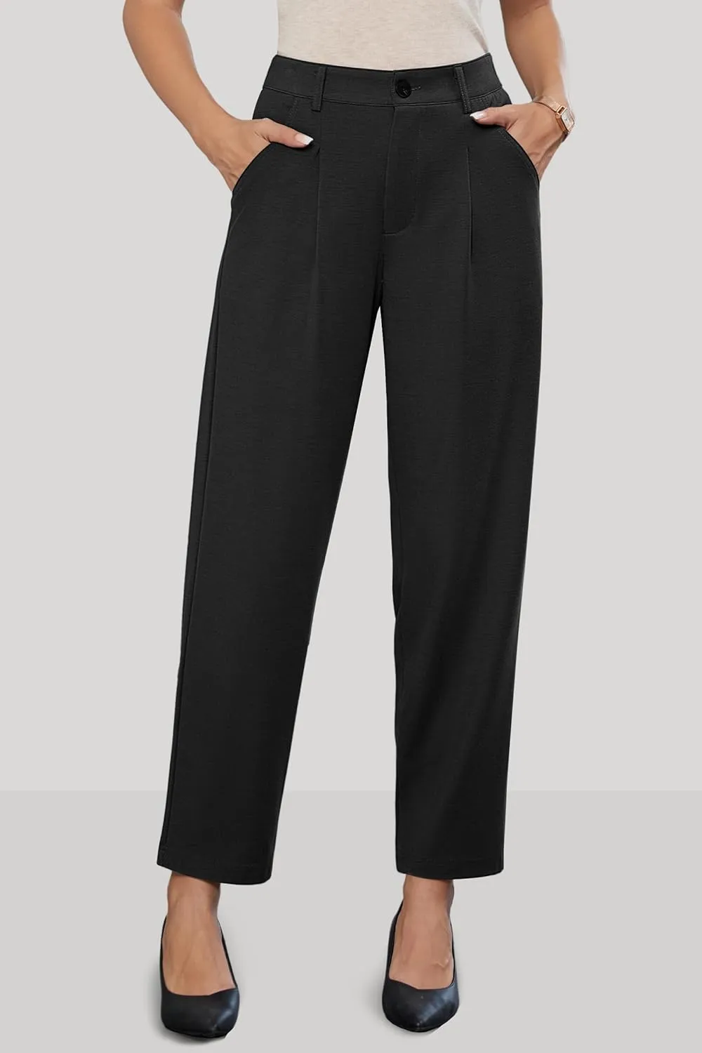 Arach&Cloz Women's Stretch Wrinkle-Free Comfort Ankle Work Pants 2025