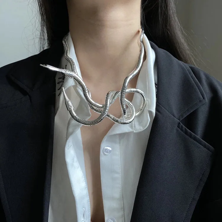 Bilandi Trendy Jewelry Snake Necklace Soft Metal Chic Gift