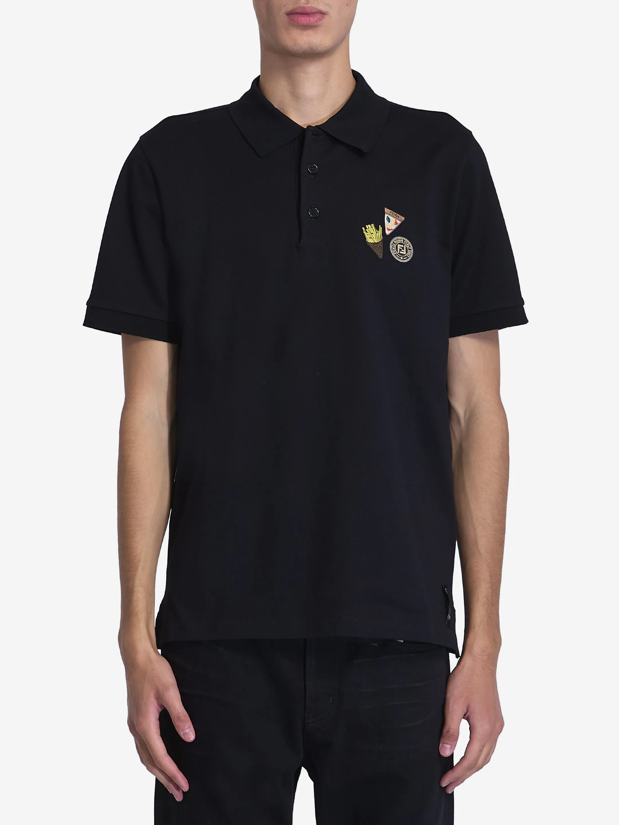BLACK COTTON POLO SHIRT