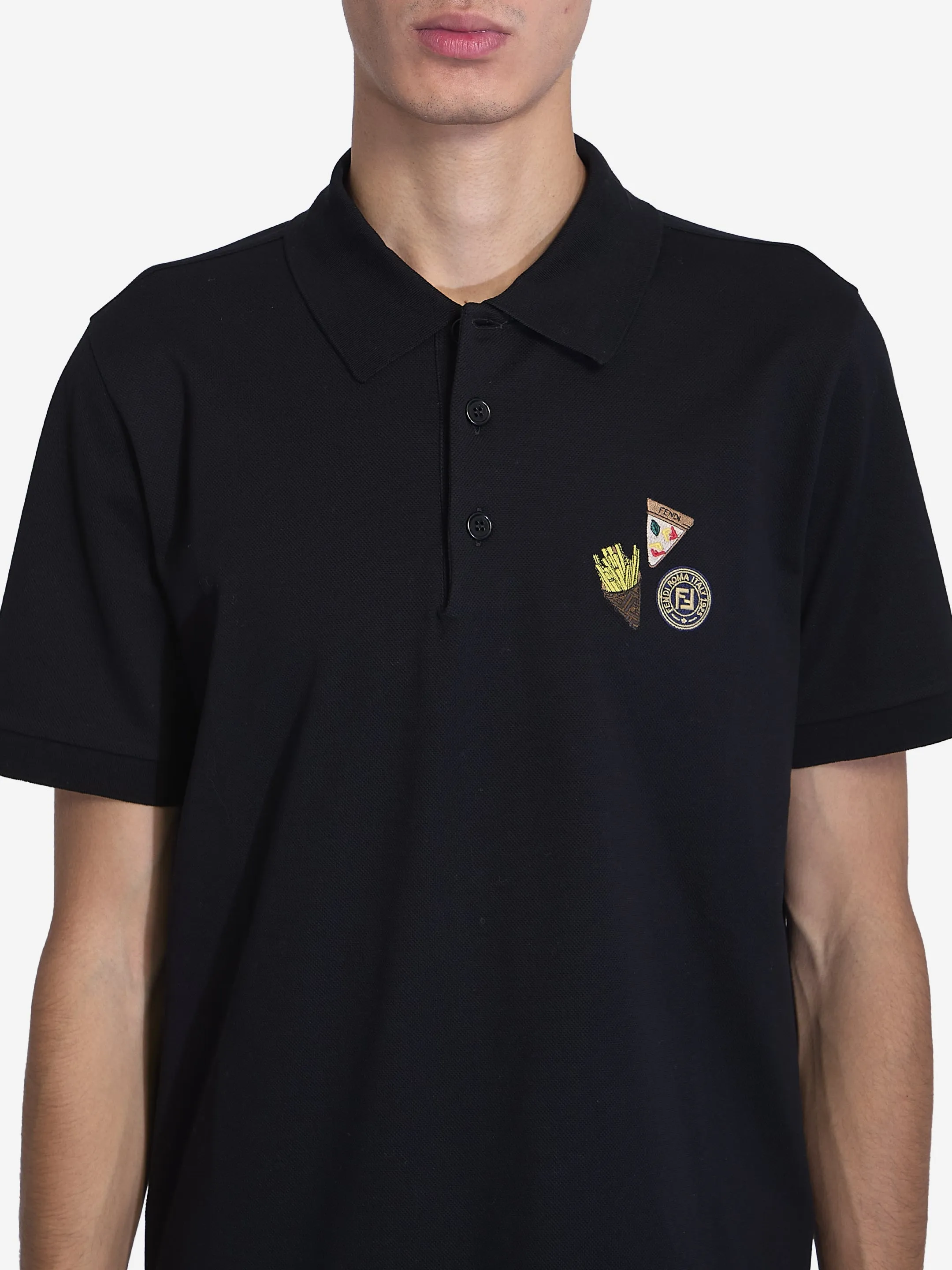 BLACK COTTON POLO SHIRT