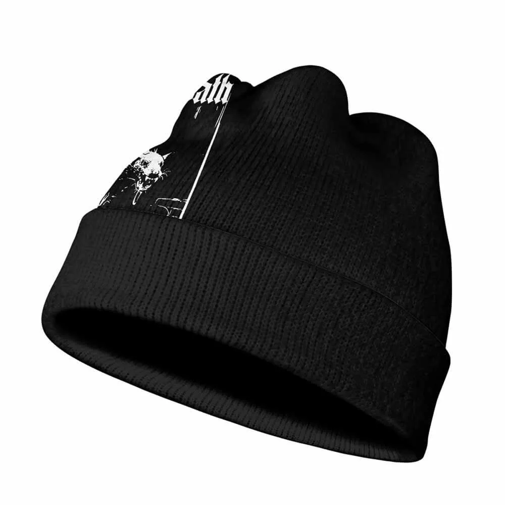 Black Death Rat Pattern Warm Knitted Beanies Hat