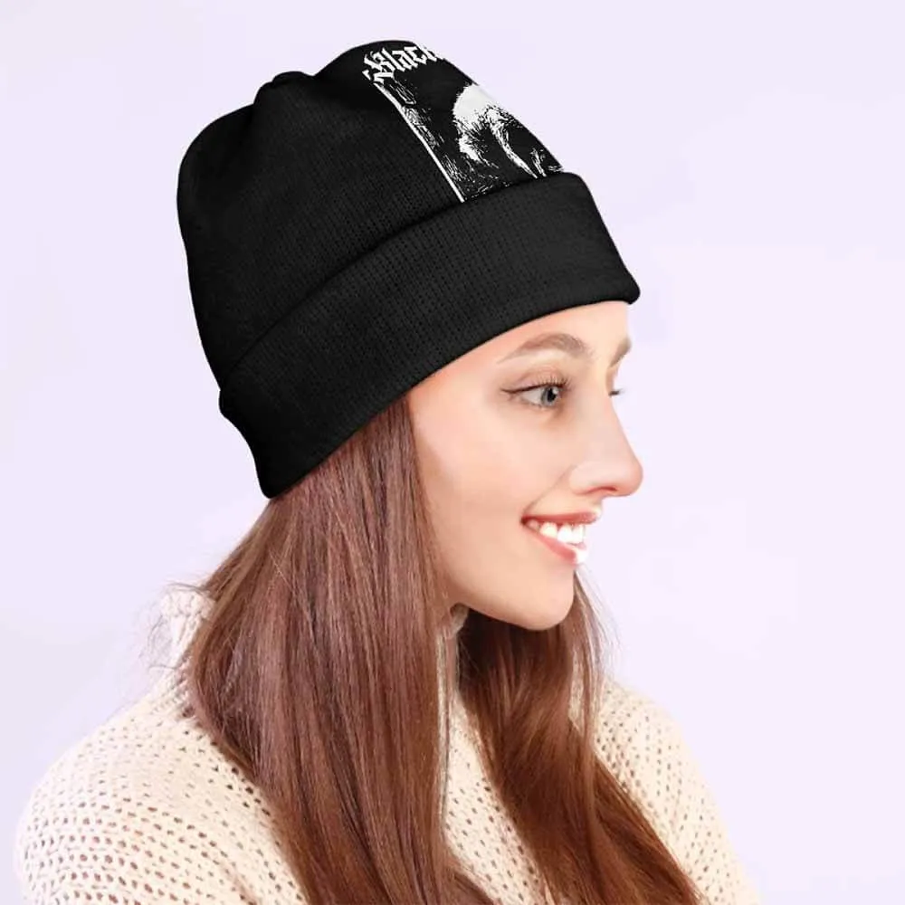 Black Death Rat Pattern Warm Knitted Beanies Hat