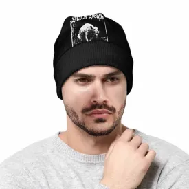 Black Death Rat Pattern Warm Knitted Beanies Hat