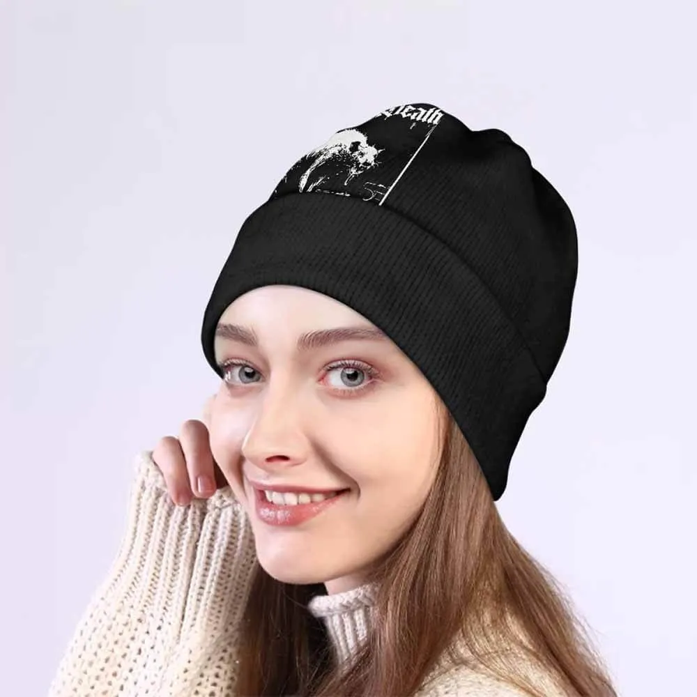 Black Death Rat Pattern Warm Knitted Beanies Hat