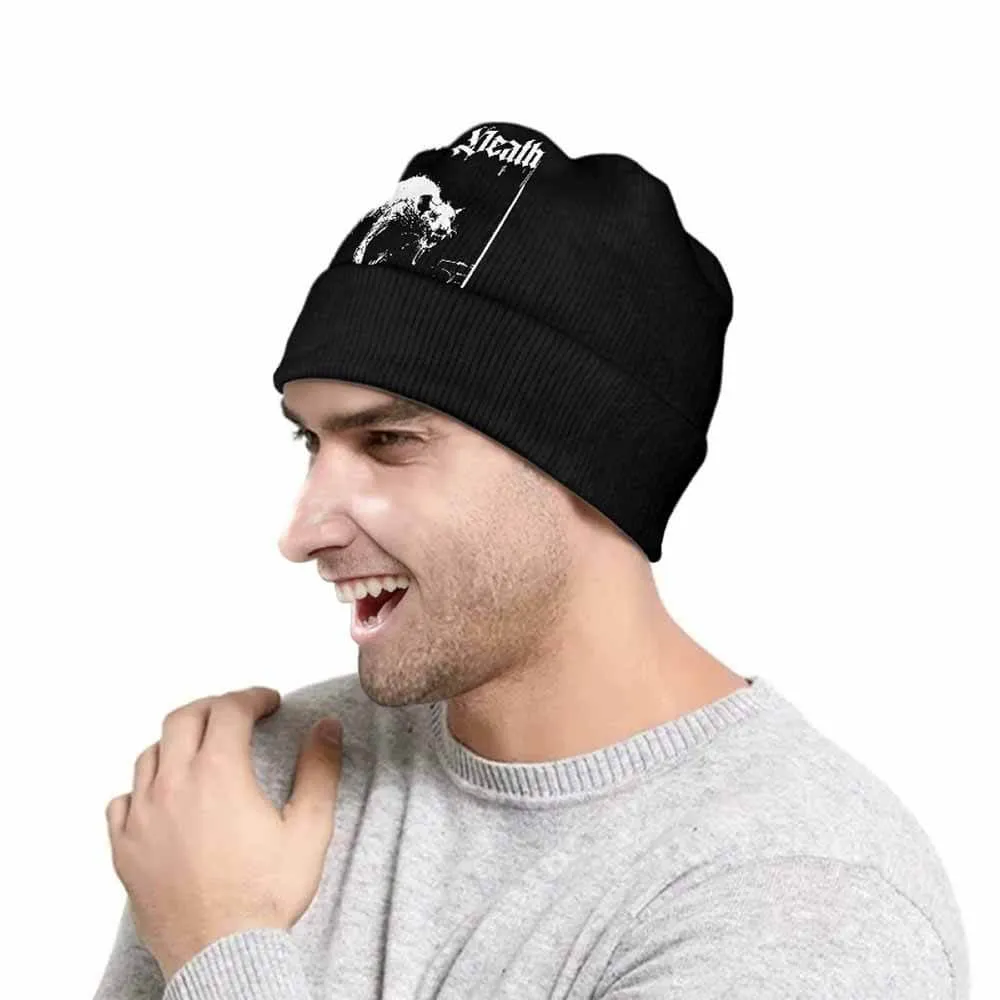 Black Death Rat Pattern Warm Knitted Beanies Hat