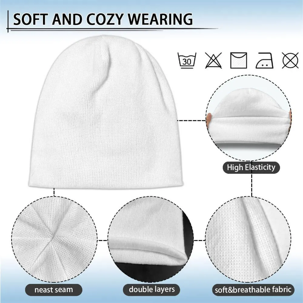 Black Death Rat Pattern Warm Knitted Beanies Hat