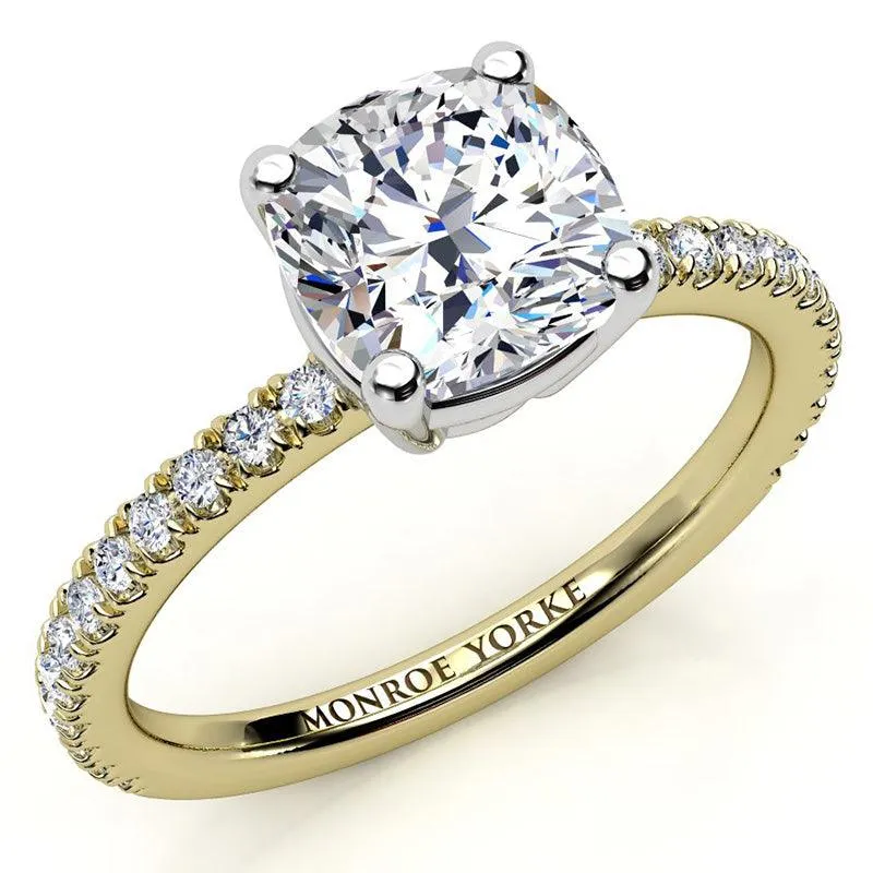 Blake - GIA Certified Cushion Cut Diamond Ring Yellow Gold