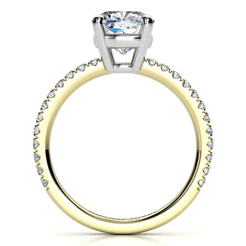 Blake - GIA Certified Cushion Cut Diamond Ring Yellow Gold