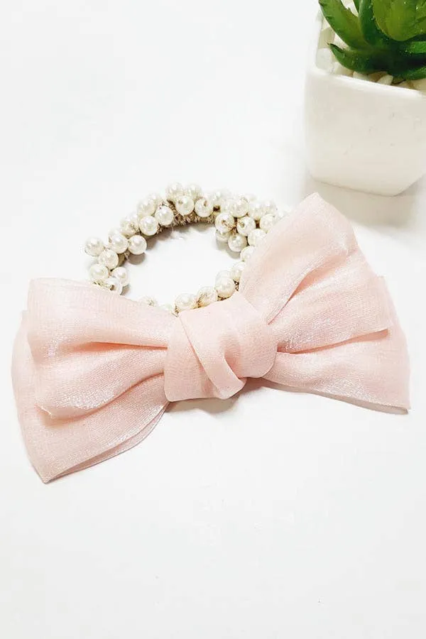 Bow with Pearl Hair Tie
