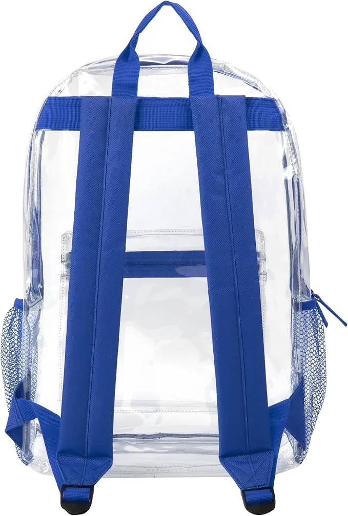 Bulk Clear Backpacks Wholesale for School 24 Pack Clear Backpacks for Boys, Girls, School, Stadium, Travel (Blue Pack)