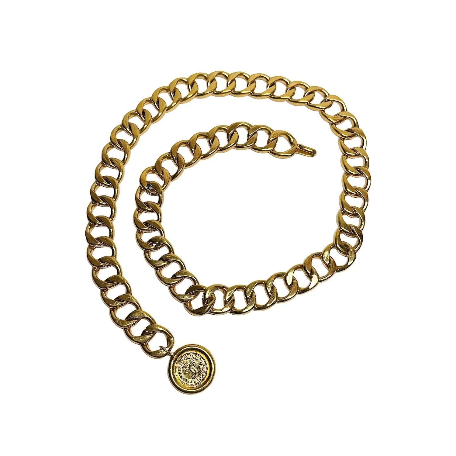 Chanel Vintage Gold Plated Cambon 31 Rue Coin Chain Belt