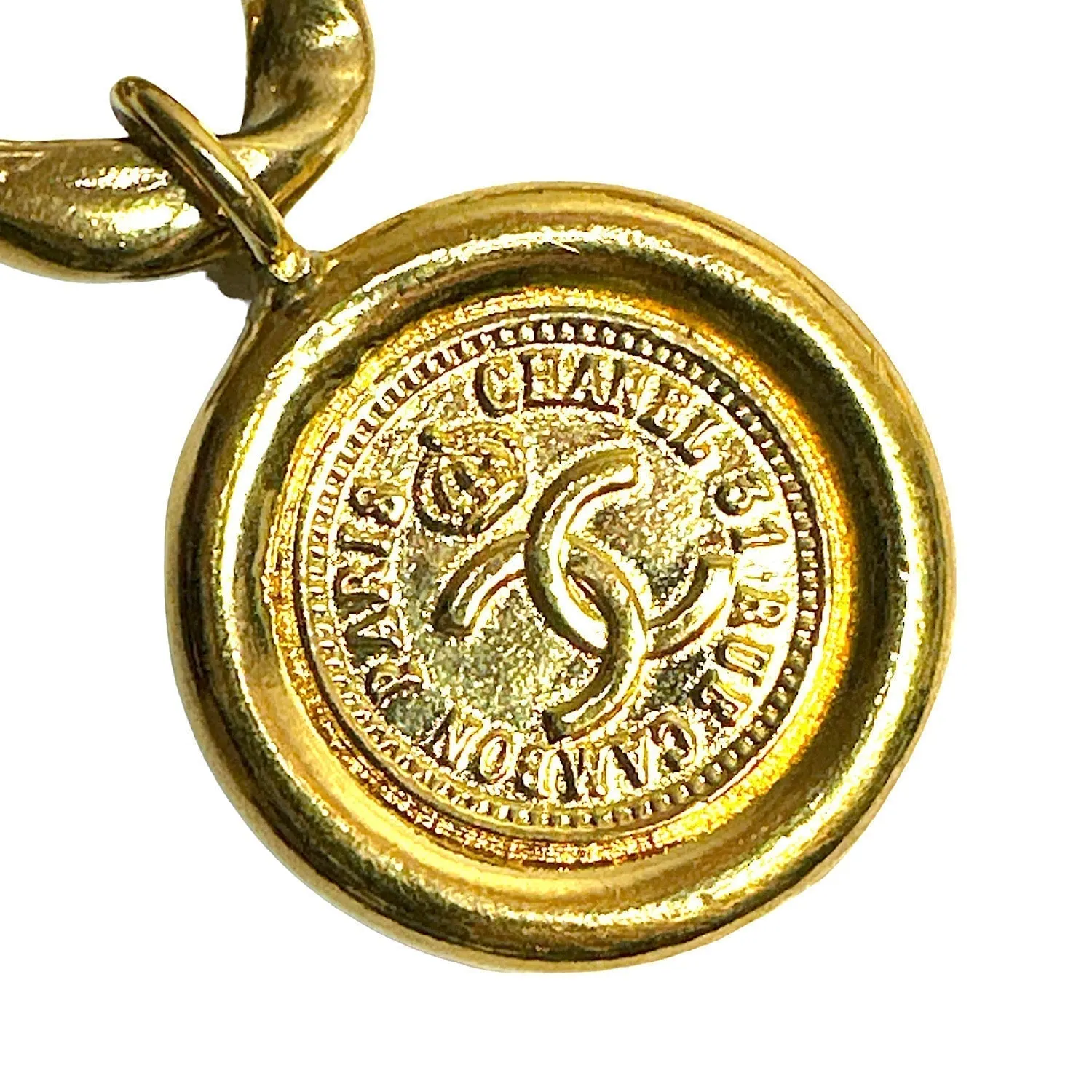 Chanel Vintage Gold Plated Cambon 31 Rue Coin Chain Belt
