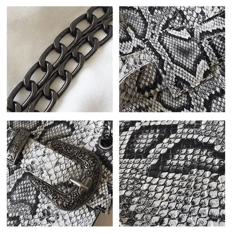 Crossbody Snake Bag with Trendy Korean Design & Snake Pattern Chain