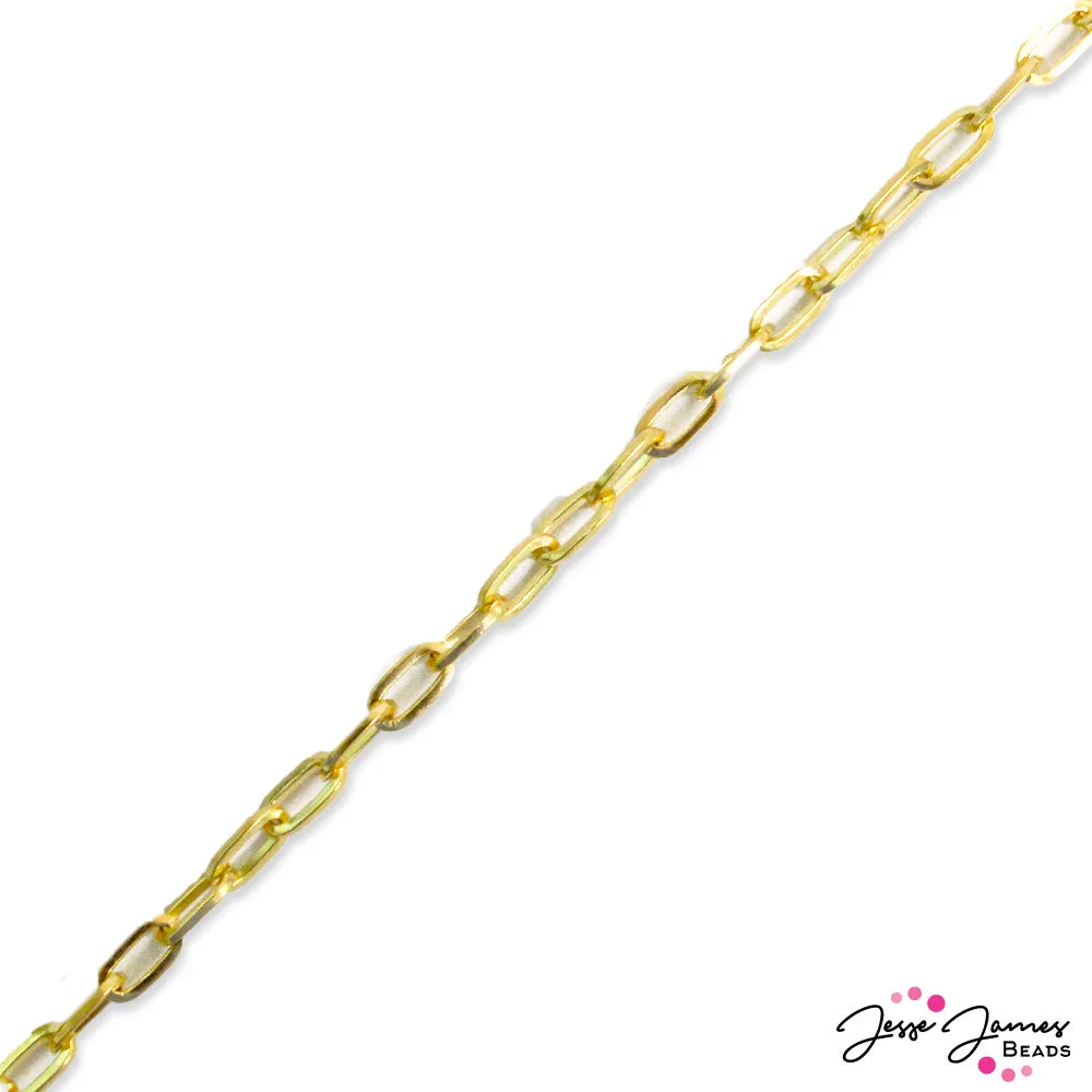 Dainty Paperclip Style Chain in Gold