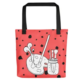 Doodled Art Supplies Pink Tote bag