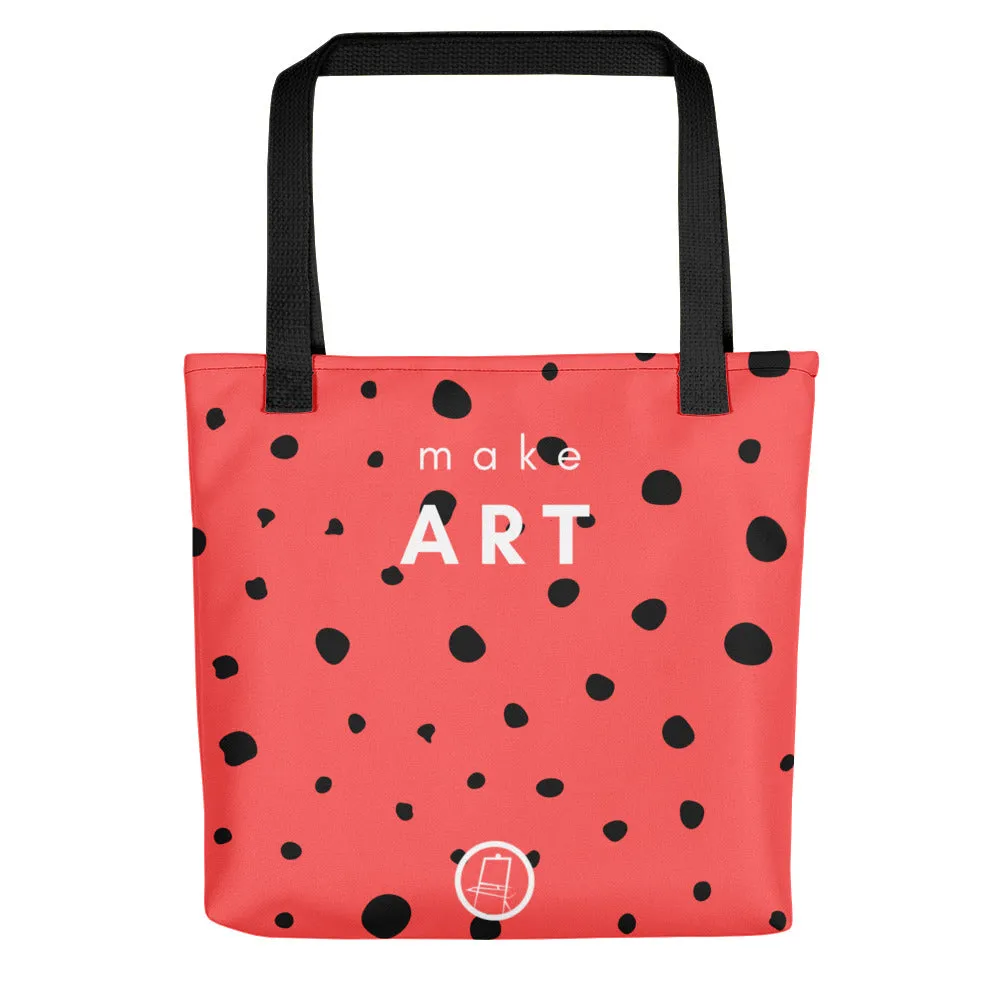 Doodled Art Supplies Pink Tote bag