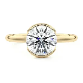 Elegant Fashion Solitaire Round Cut Engagement Ring with Unique Setting