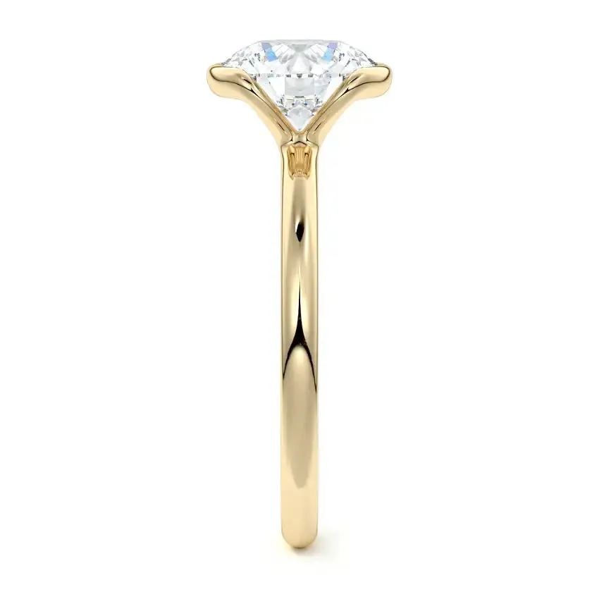 Elegant Fashion Solitaire Round Cut Engagement Ring with Unique Setting