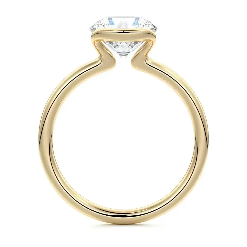 Elegant Fashion Solitaire Round Cut Engagement Ring with Unique Setting