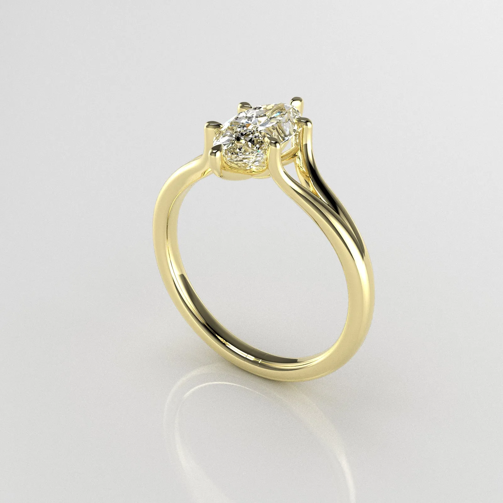 Elegant Marquise-Cut Solitaire Moissanite Engagement Ring