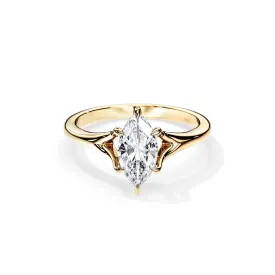 Elegant Marquise-Cut Solitaire Moissanite Engagement Ring
