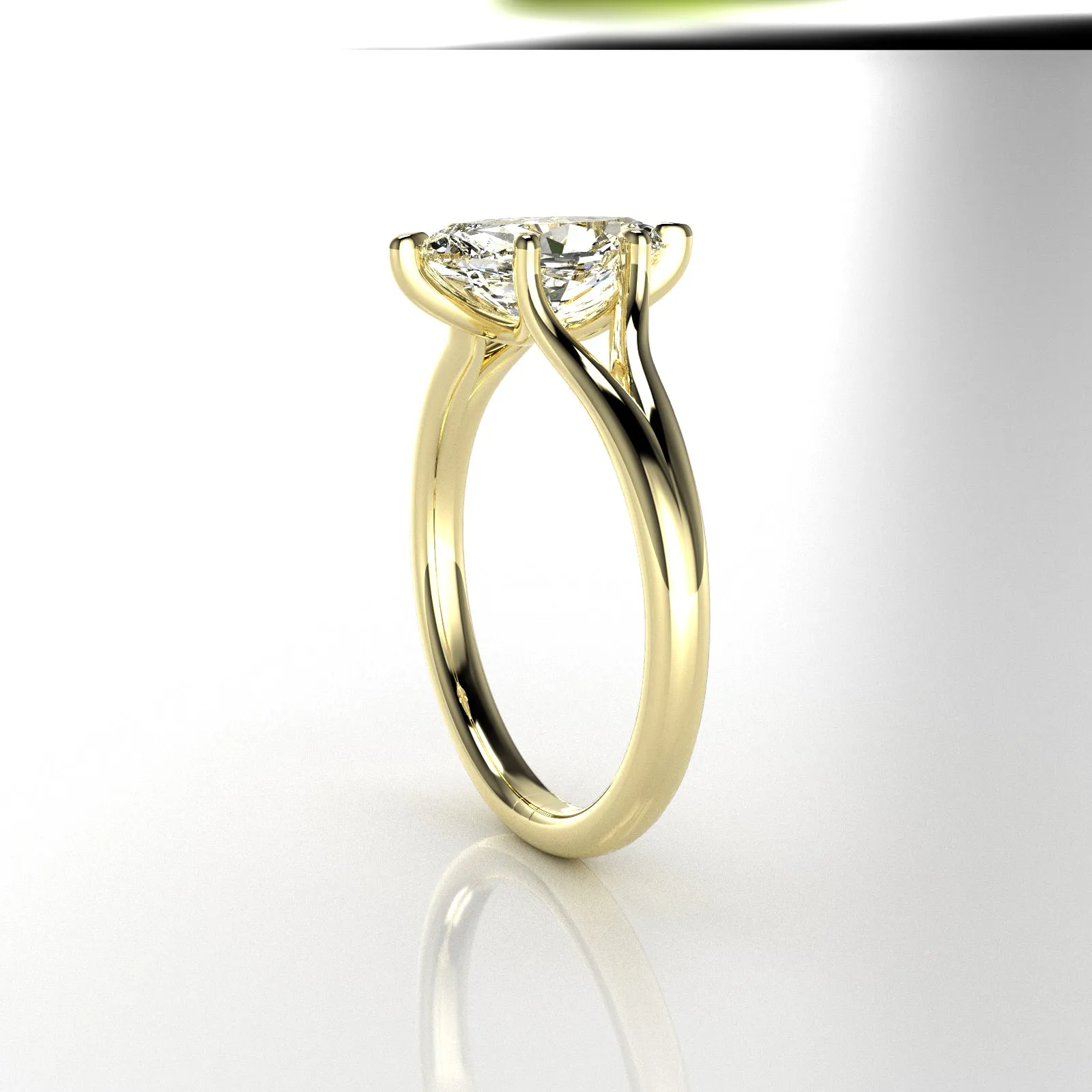 Elegant Marquise-Cut Solitaire Moissanite Engagement Ring
