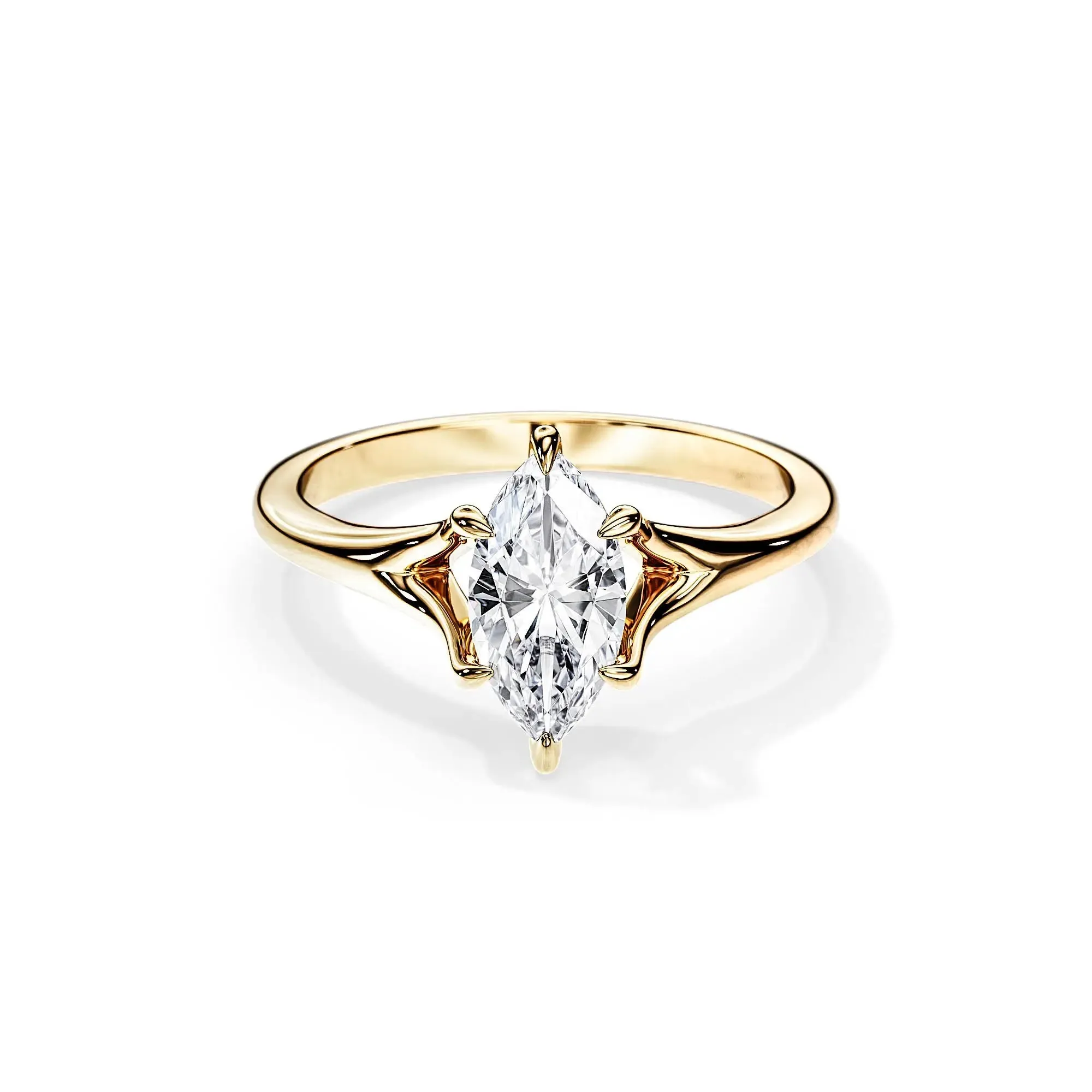 Elegant Marquise-Cut Solitaire Moissanite Engagement Ring