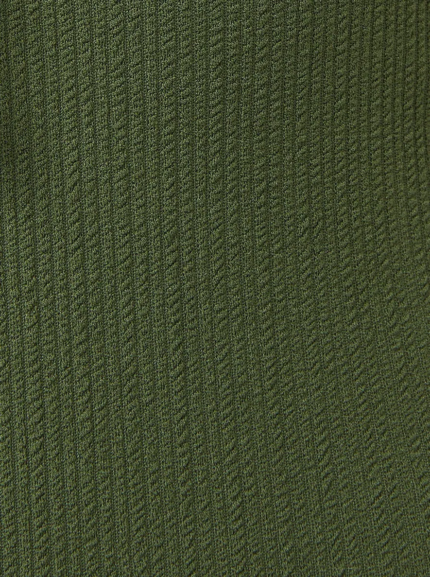 Erin Top   Ring Trim Bottom in Olive Texture