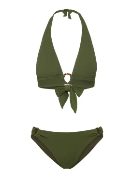 Erin Top   Ring Trim Bottom in Olive Texture