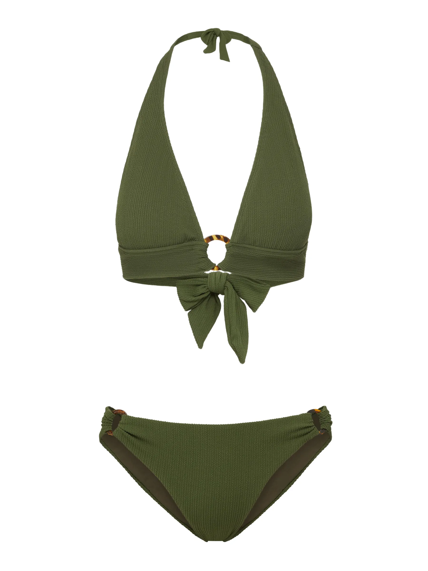 Erin Top   Ring Trim Bottom in Olive Texture