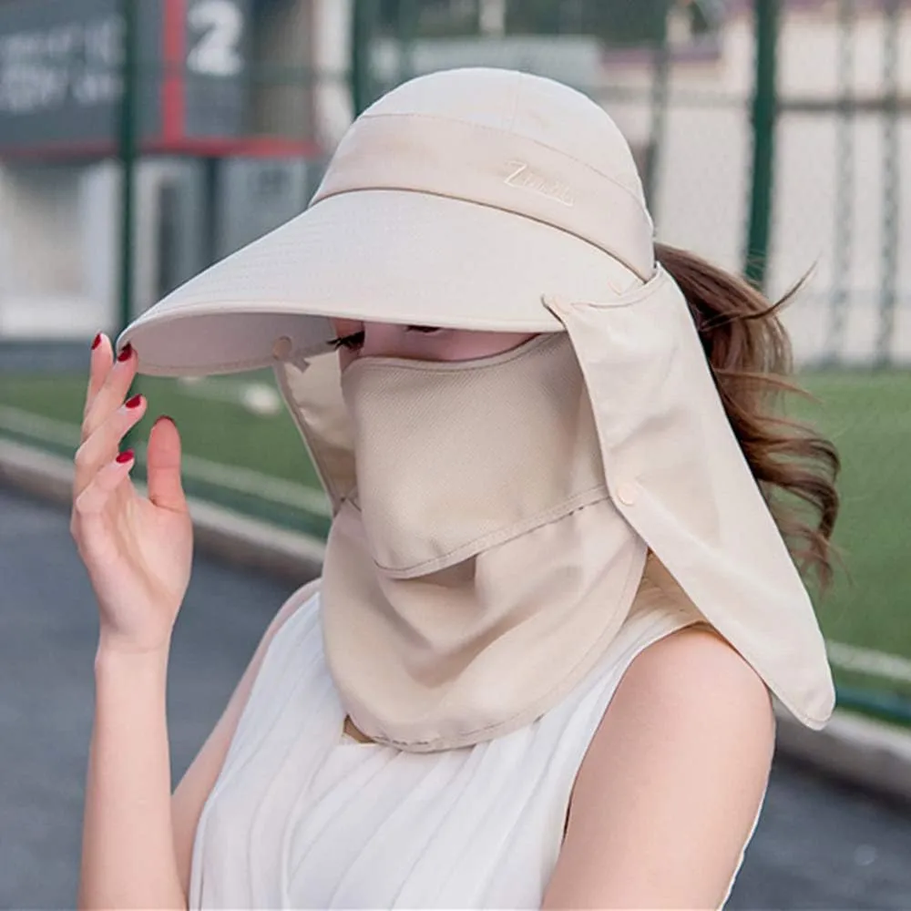 Fashion Outdoor UPF 50  UV Sun Protection Waterproof Quick Dry Breathable Face Neck Flap Cover Folding Sun Hat