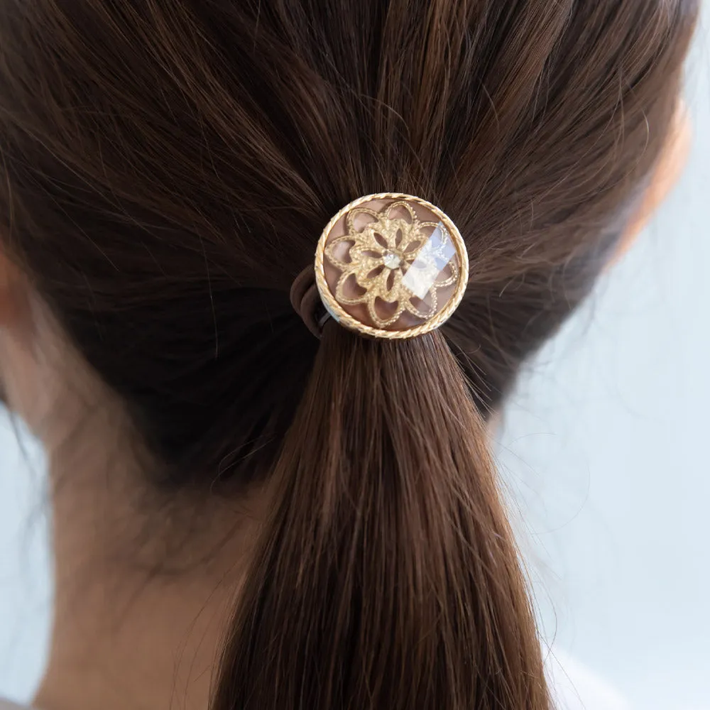 Floral Disc Hair Tie