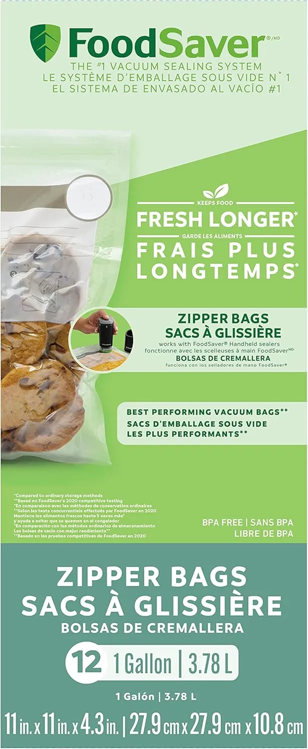 FoodSaver 1-Gallon Vacuum Zipper Bags