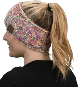 Funky Junque Cable Knit Fuzzy Lined Head Wrap and Ear Warmer