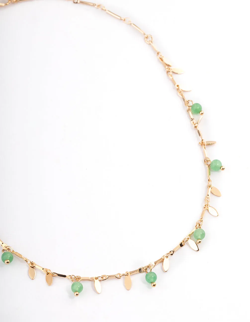 Gold Amazonite Leaf Necklace