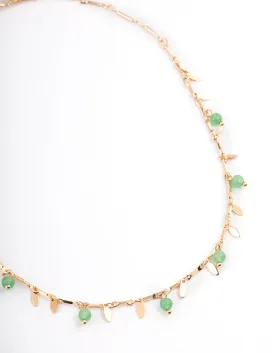 Gold Amazonite Leaf Necklace
