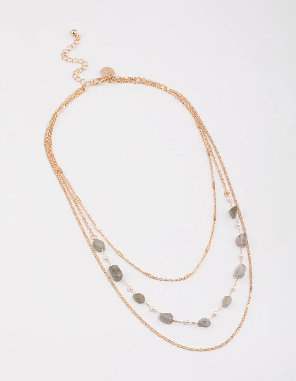 Gold Labradorite Multi Layered Necklace