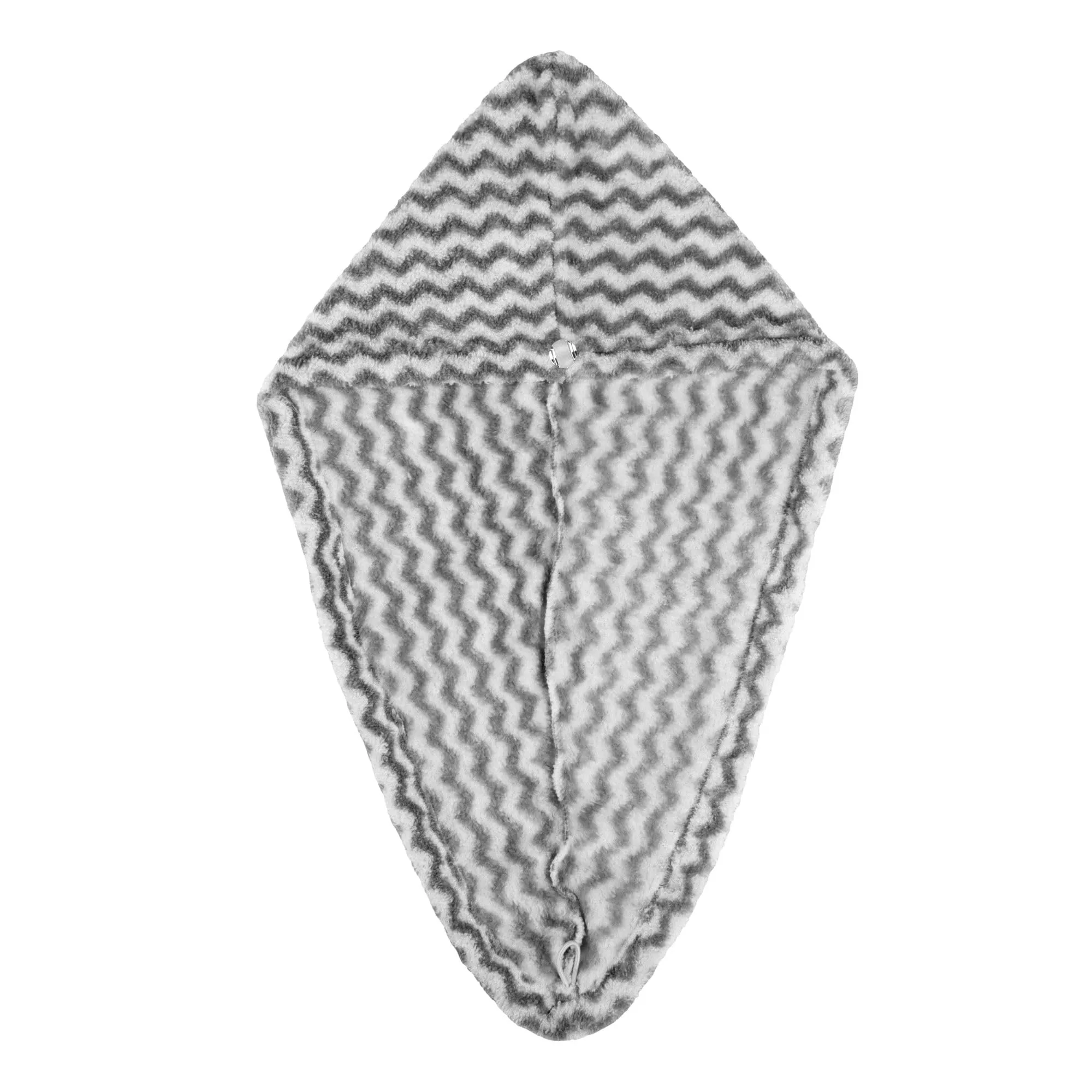 Heart Home Hair Wrapper | Hair-Drying Towel | Hair Bathrobe for Women & Girls | Hair Dry Cap Bath Towel | Microfiber Hair Turban Towel | Quick Absorbent Hair Towel | Zig Zag | Gray