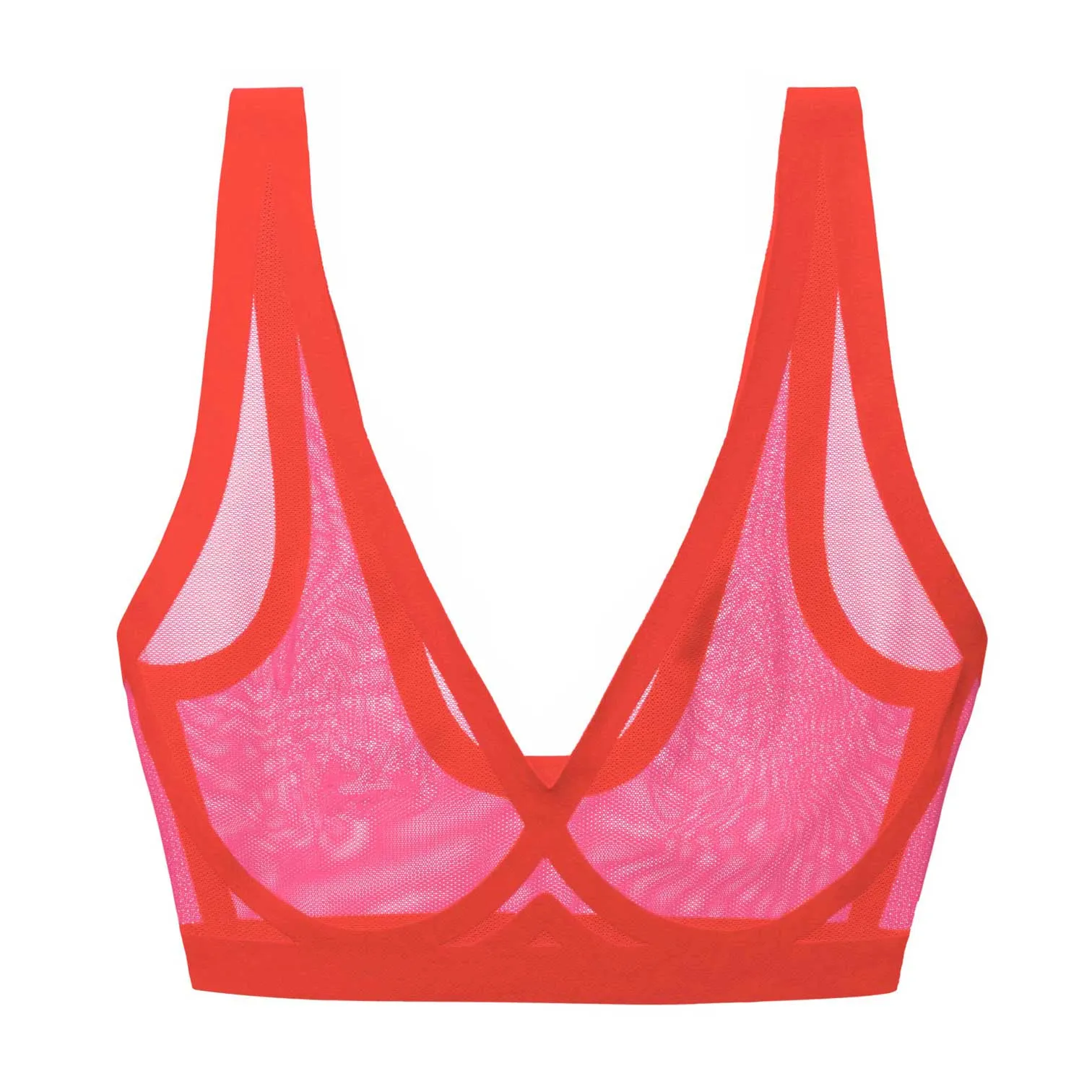 Hyper Pink Mesh Bralette