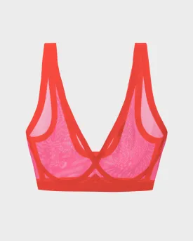 Hyper Pink Mesh Bralette