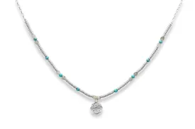 Janus Turquoise Silver Pendant Necklace