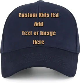 Kids Custom Hat Boys Baseball Cap with Picture Text Personalized Girls Sun-Hat Relaxed Adjustable Performance Cap for Gifts
