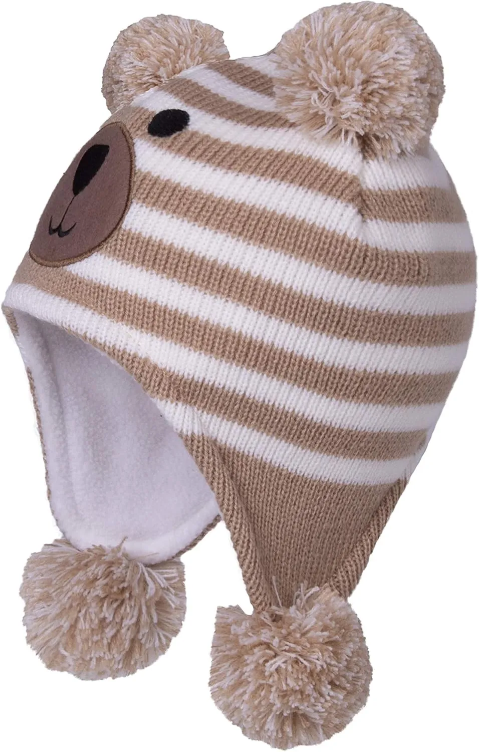 LANGZHEN Toddler Kids Infant Winter Hat,Earflap Knit Warm Cap Fleece Lined Beanie for Baby Boys Girls