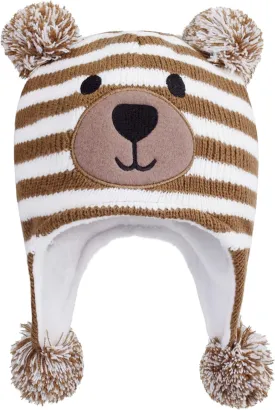 LANGZHEN Toddler Kids Infant Winter Hat,Earflap Knit Warm Cap Fleece Lined Beanie for Baby Boys Girls