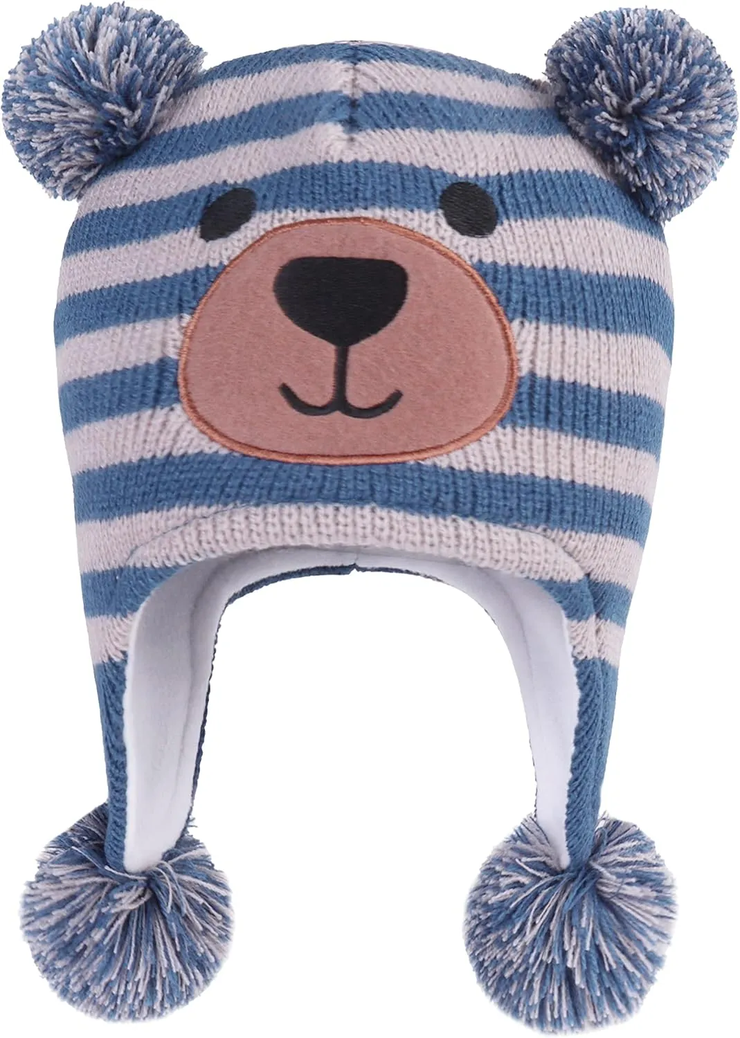 LANGZHEN Toddler Kids Infant Winter Hat,Earflap Knit Warm Cap Fleece Lined Beanie for Baby Boys Girls