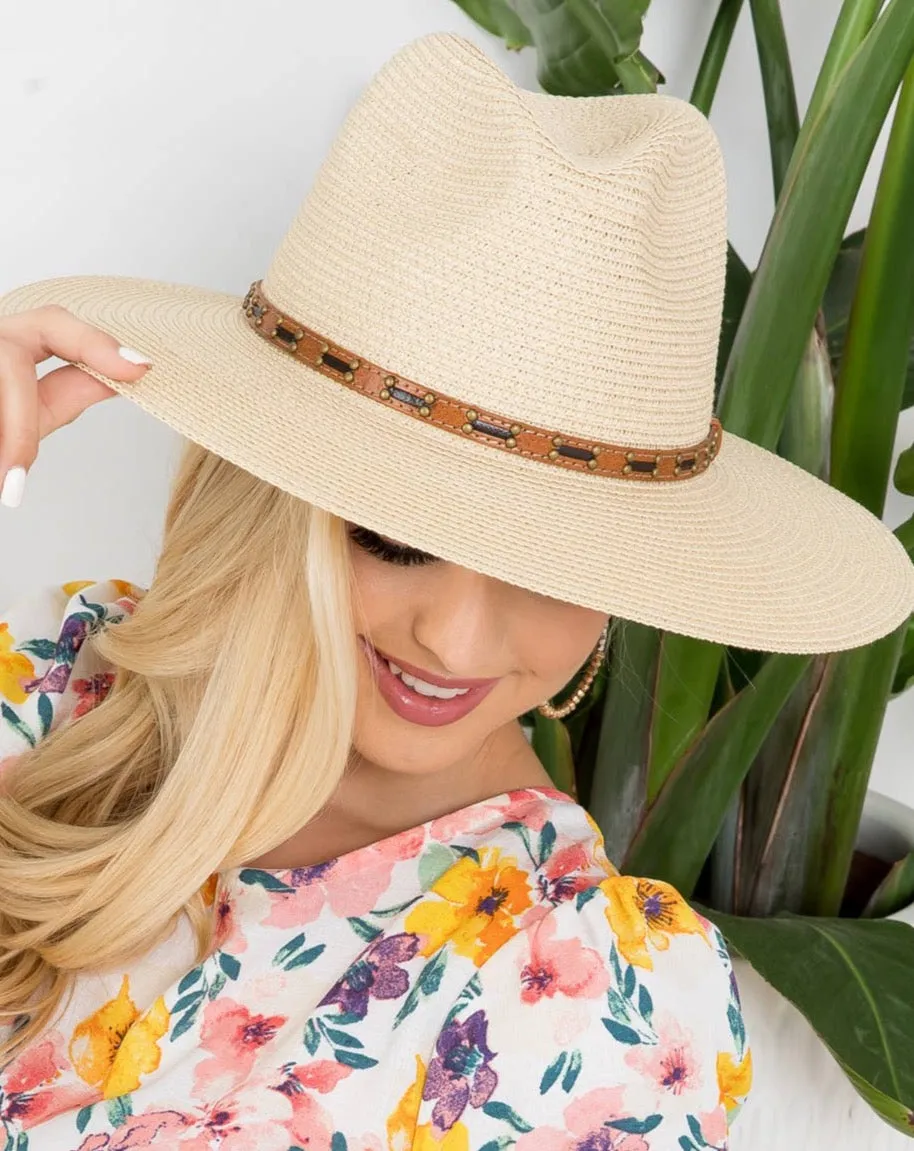 LEATHER BELT STRAP SUMMER HAT